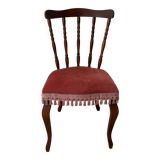 Wooden chair with red velvet