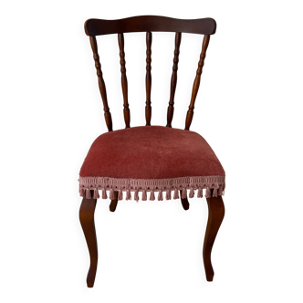 Wooden chair with red velvet