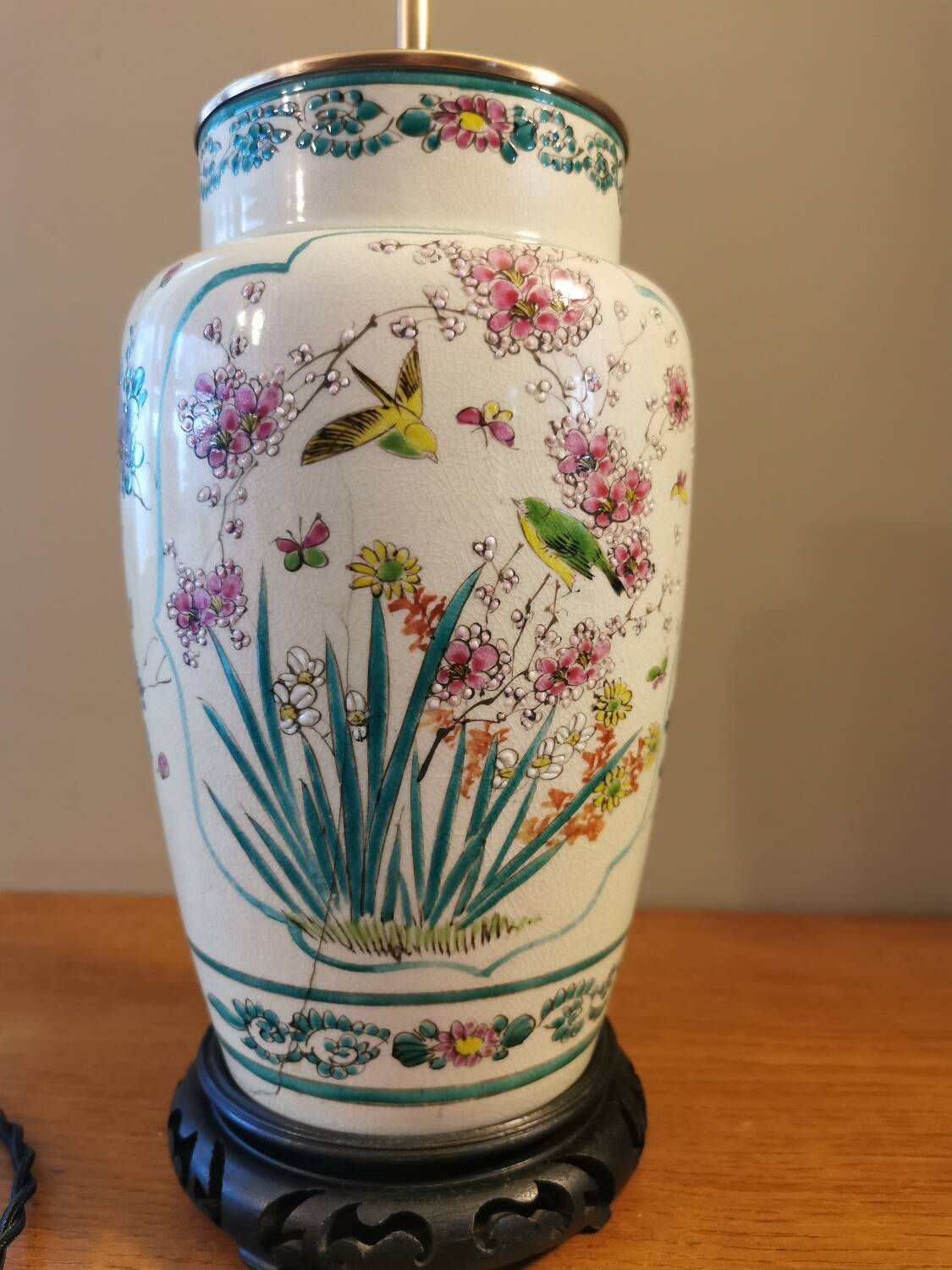 Antique Asian lamp base