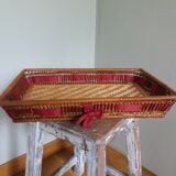 Wicker presentation basket tray