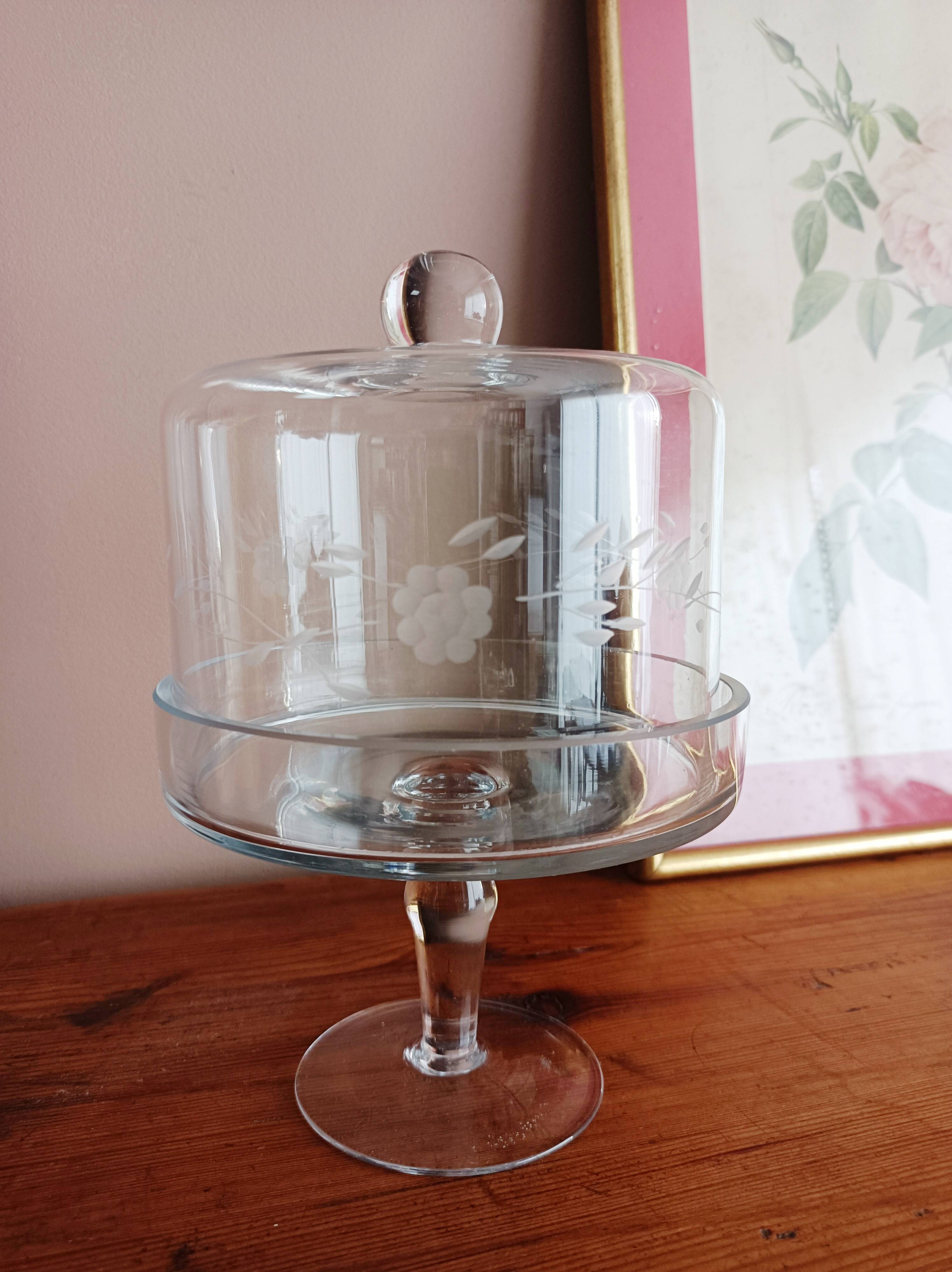 Cake stand, glass dome on a stand