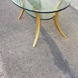 Vintage bronze and glass coffee table