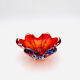 Murano Ashtray - Archimede Seguso - Bullicante - Red Blue Sommerso