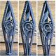 Art Deco lamp 1930 wrought iron opalescent glass fish Ezan