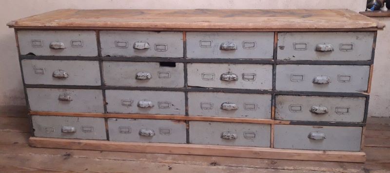 Industrial sideboard with 16 drawers