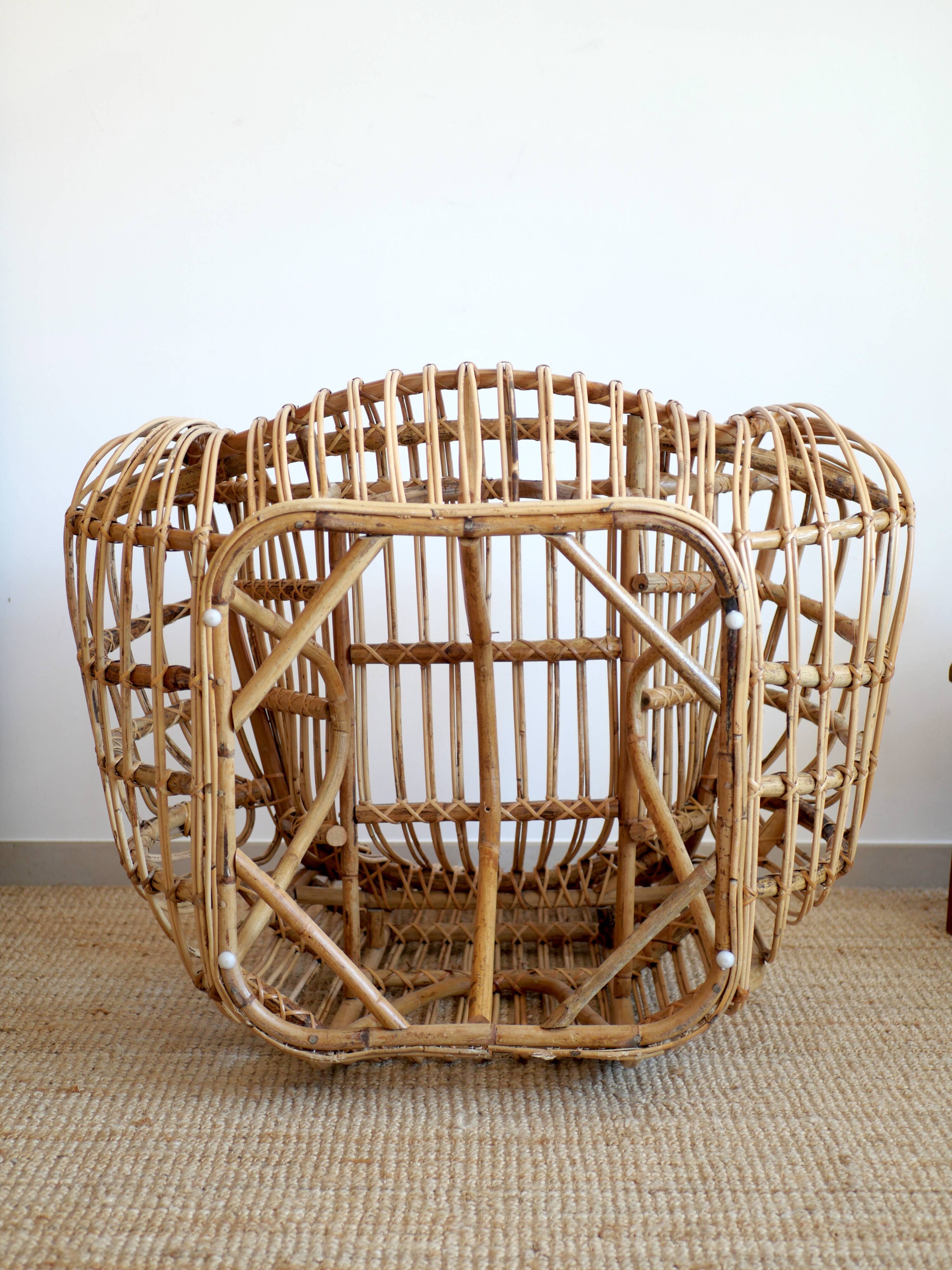 Designer rattan armchair