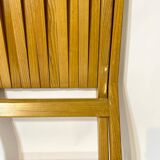 Vintage design solid wood scissor chairs and table from the 1970s