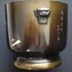 Pair of decorative pots inlays Japan signed early 20th century