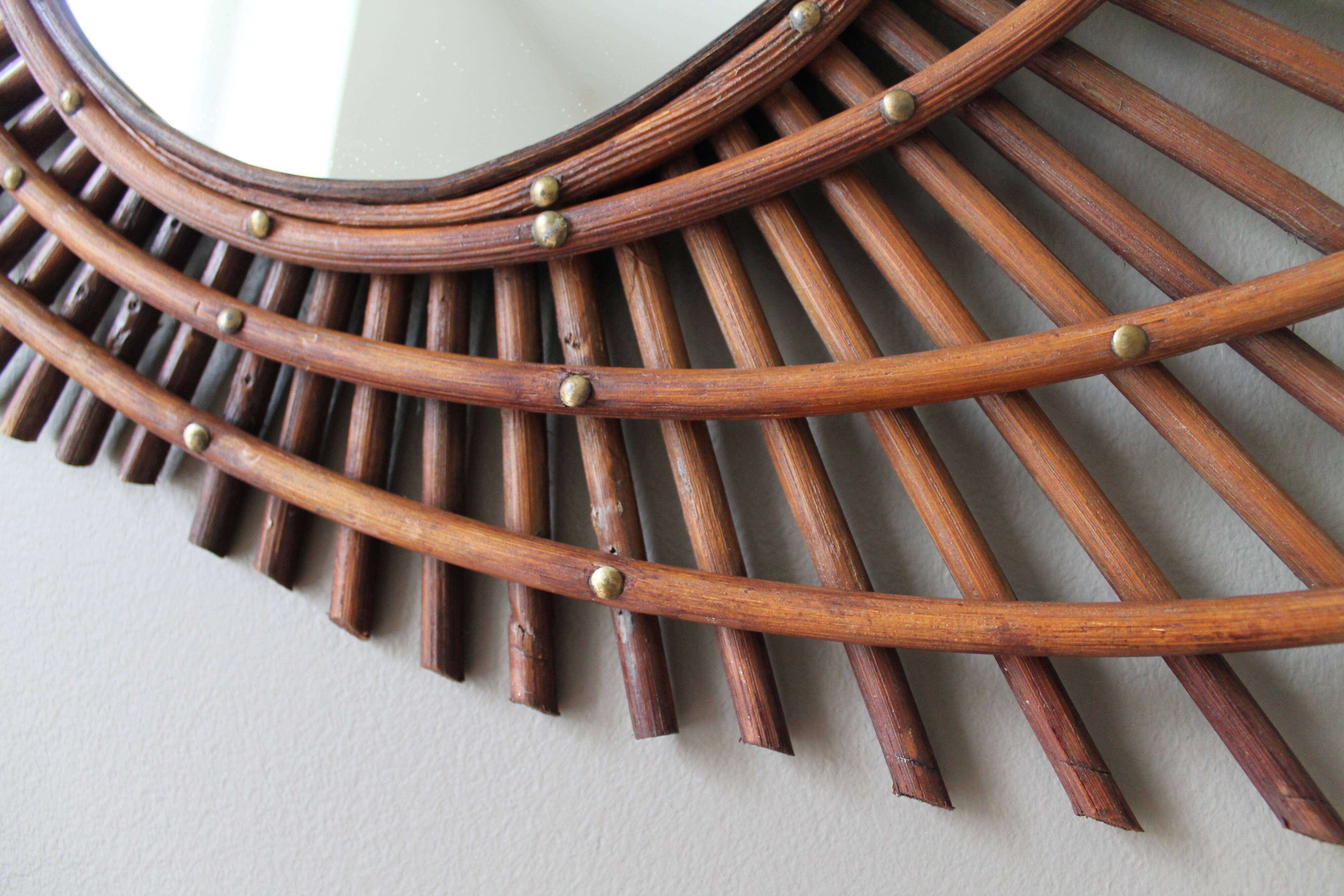 Vintage rattan mirror 'ortf'