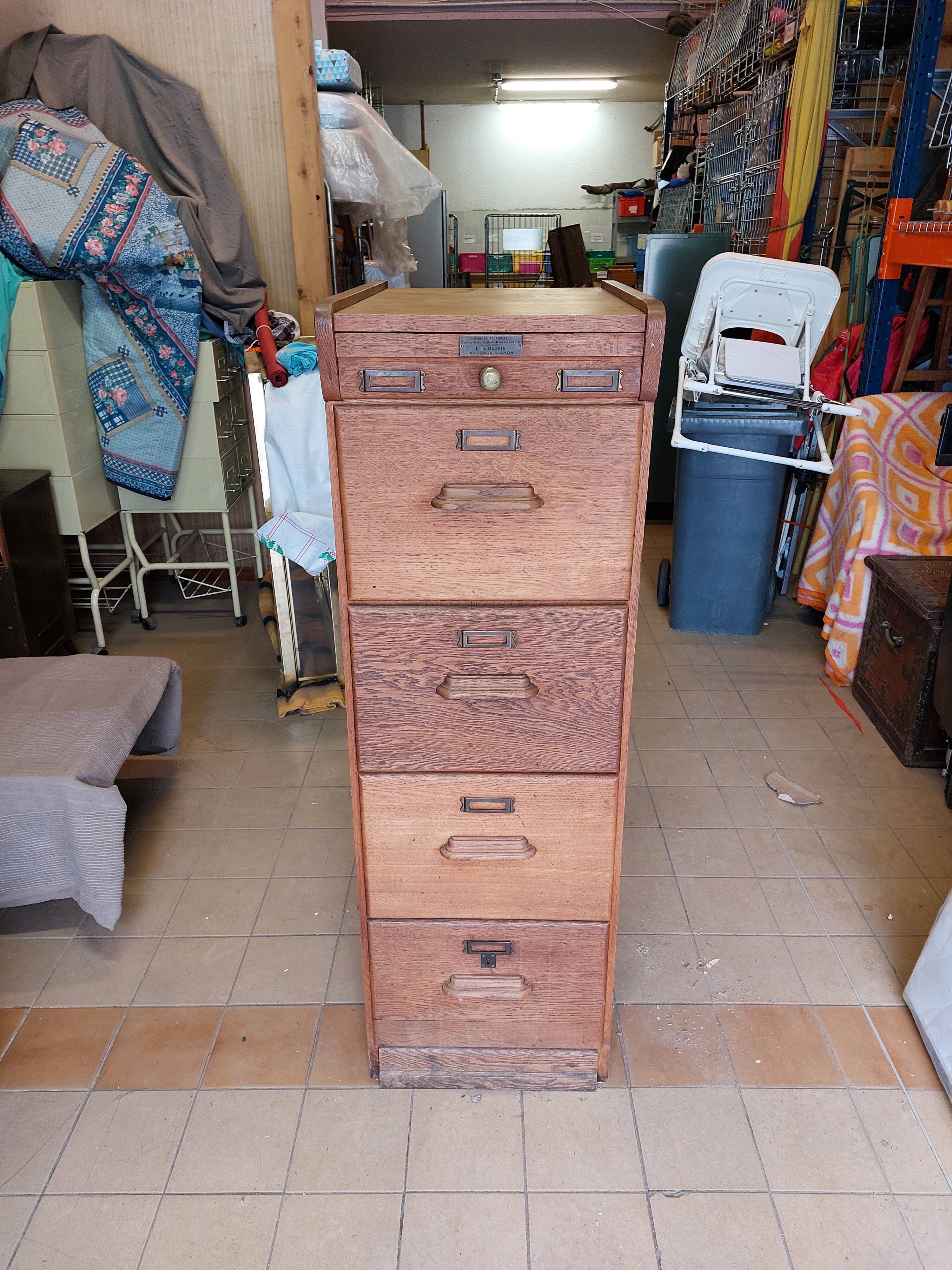 Antique trade furniture - oak filing cabinet - 1930s/40s