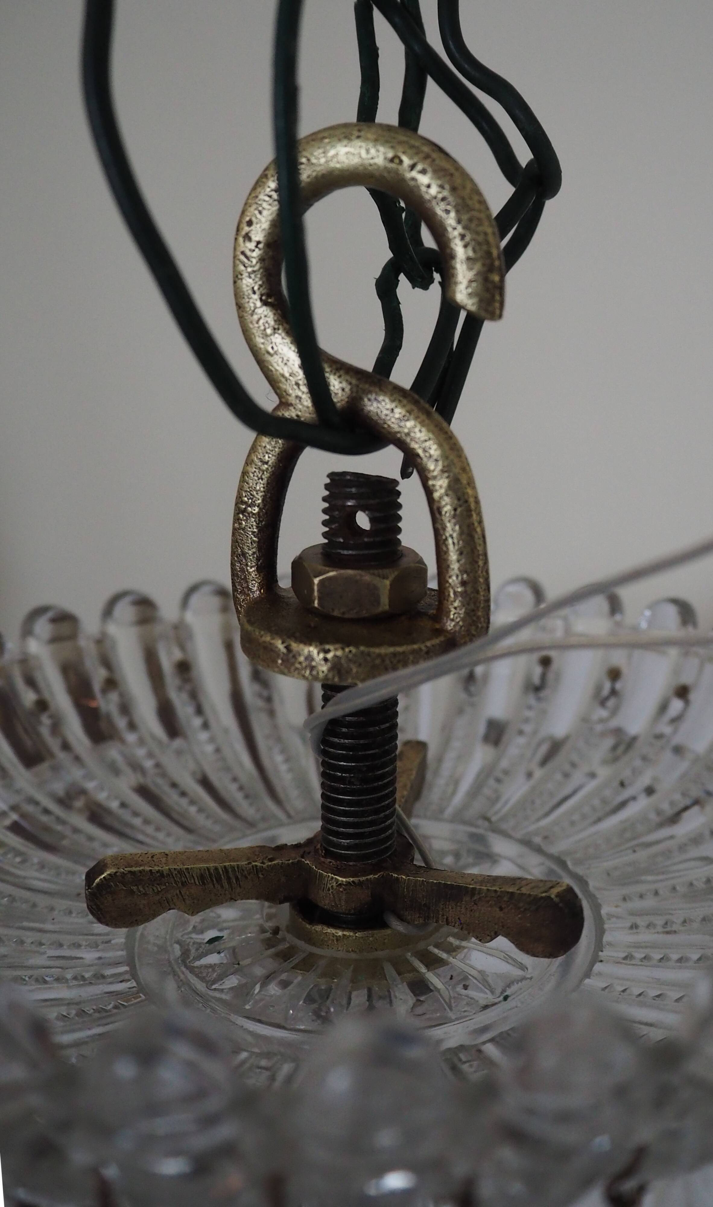 Napoleon III chandelier with crystal pendants, signed Portieux 19th century