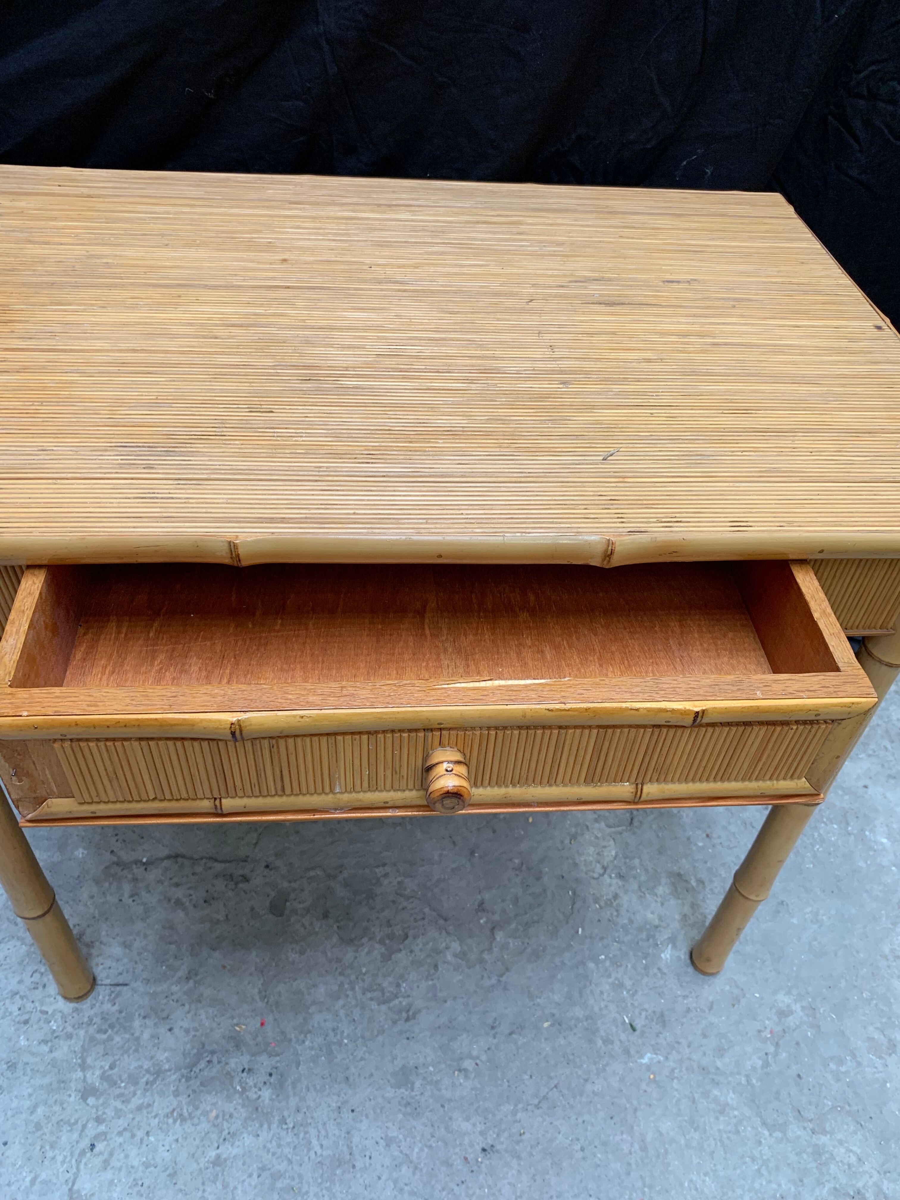 Desk and its vintage bamboo chair