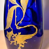 Vase Legras Cobalt gold painting