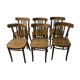 Series of 6 bistro chairs in curved wood, mid. 20th