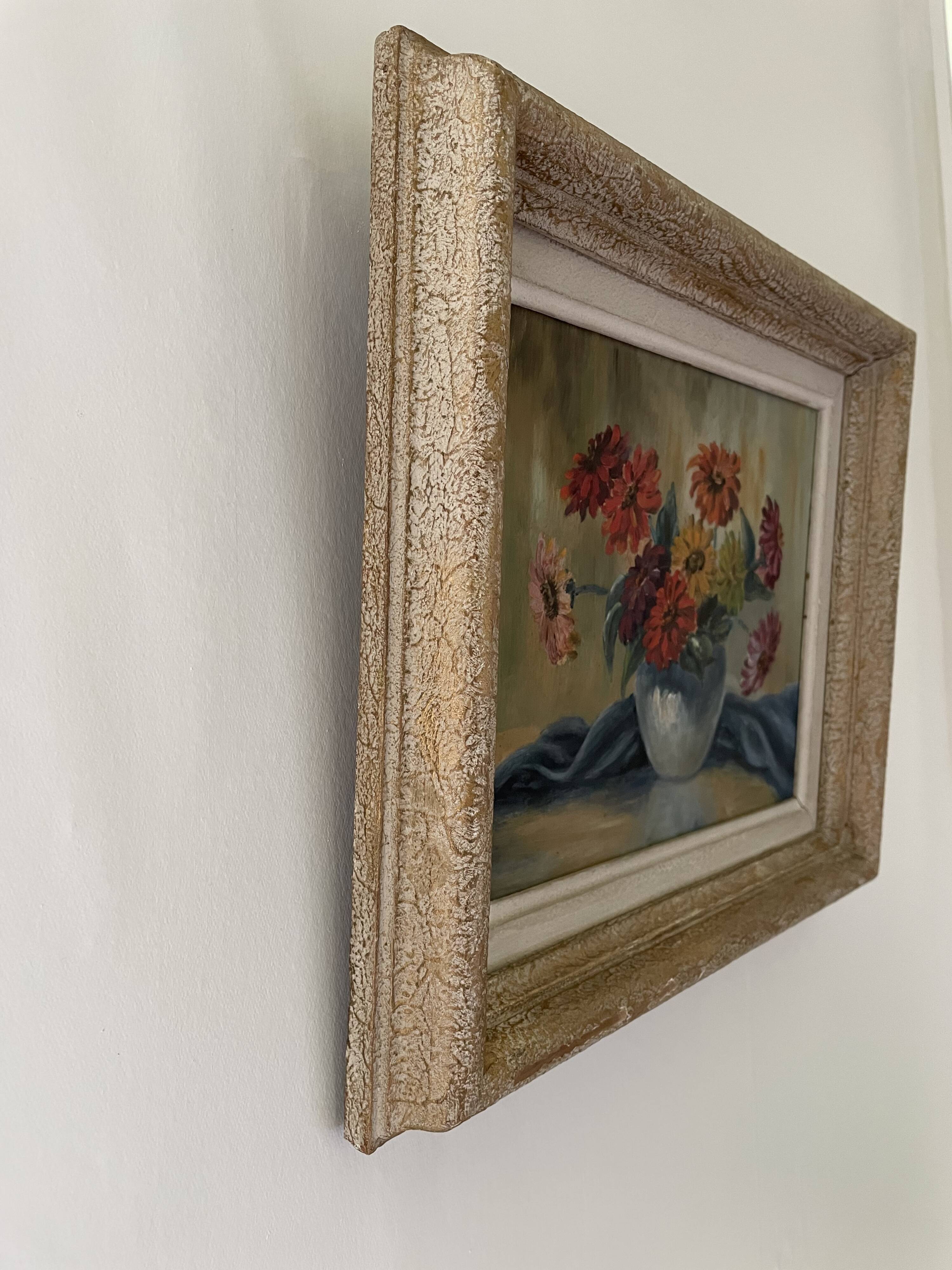 Old painting bouquet of flowers