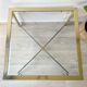 Table Basse Laiton et Verre biseauté carré vintage