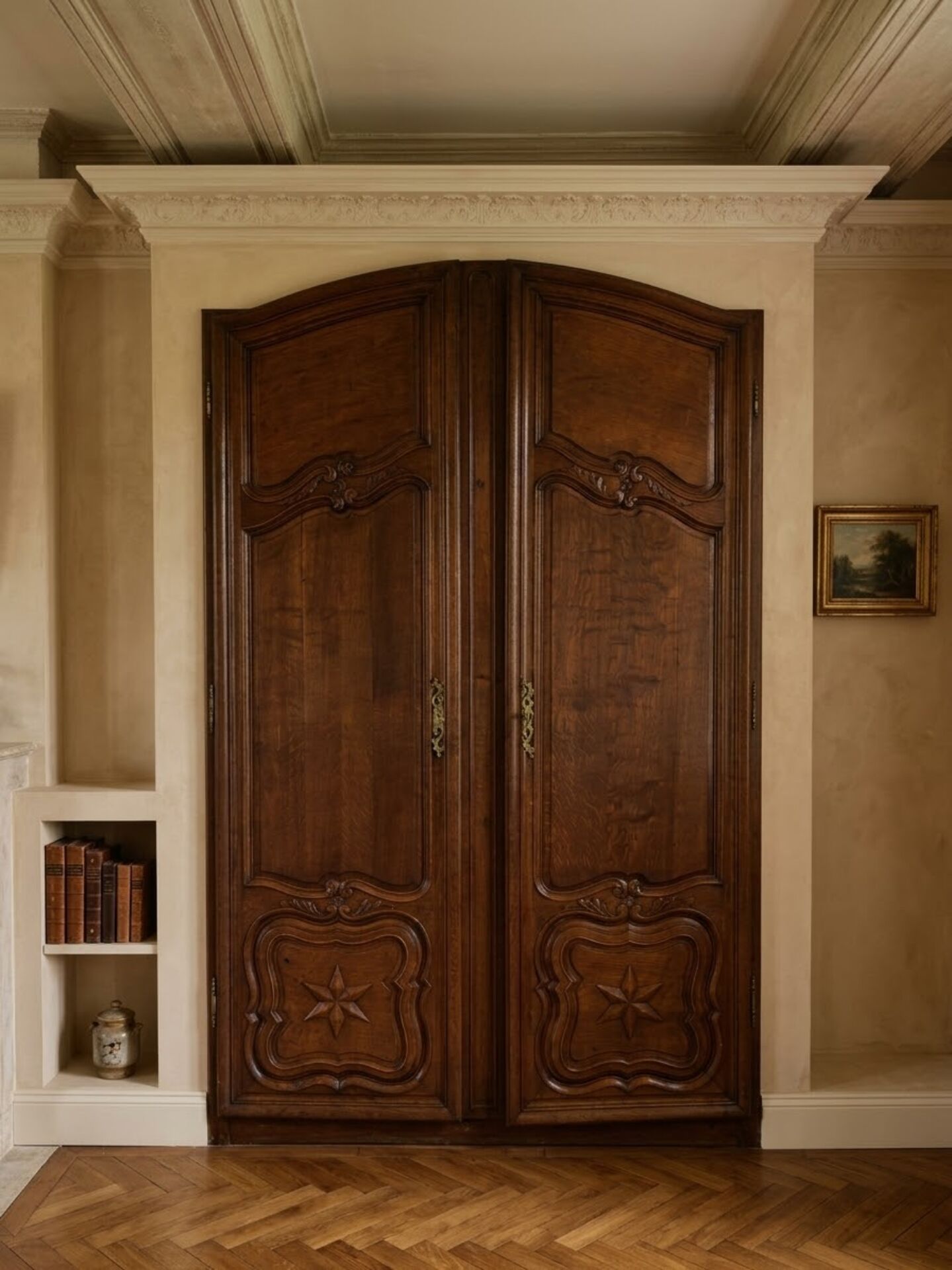 Antique oak doors in louis xv style