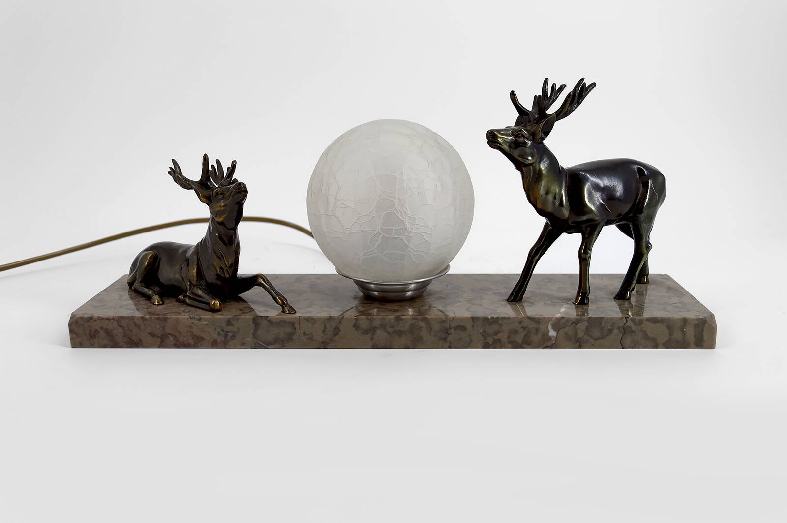 Veilleuse Art Déco aux cerfs – vers 1930