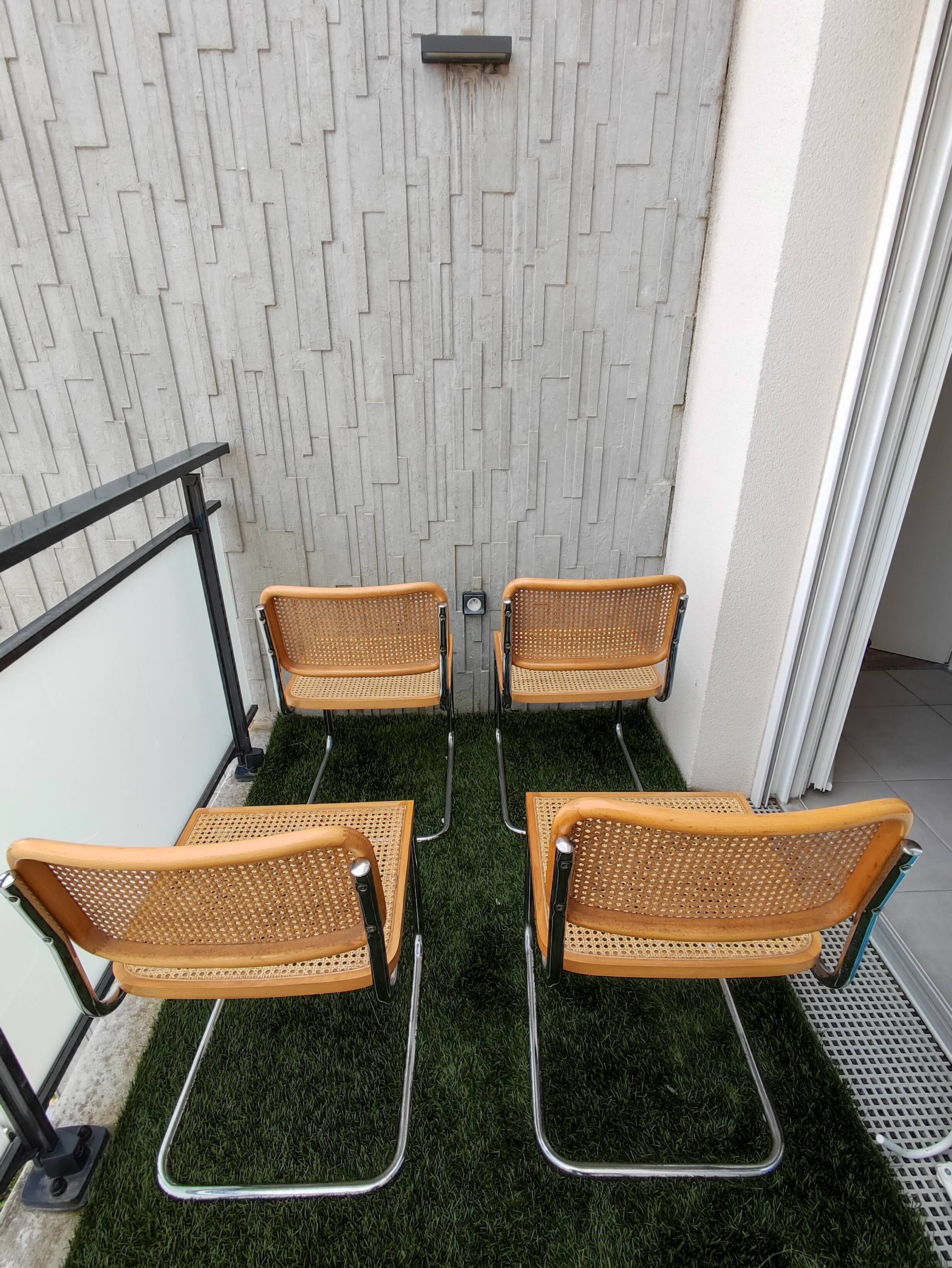 Set of 4 Cesca B32 chairs by Marcel Breuer