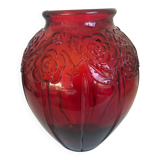 Large volute vase in pressed glass Art Deco