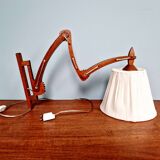 Scandinavian wall lamp scissors in teak, 1960s.
