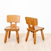 Chaises brutalistes en orme, 1970