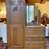 Asymmetrical dresser cabinet