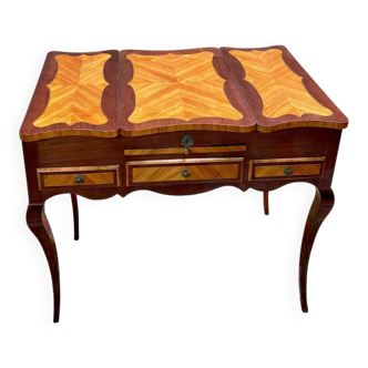 Coiffeuse en marqueterie d’époque Louis XV XVIII eme siècle