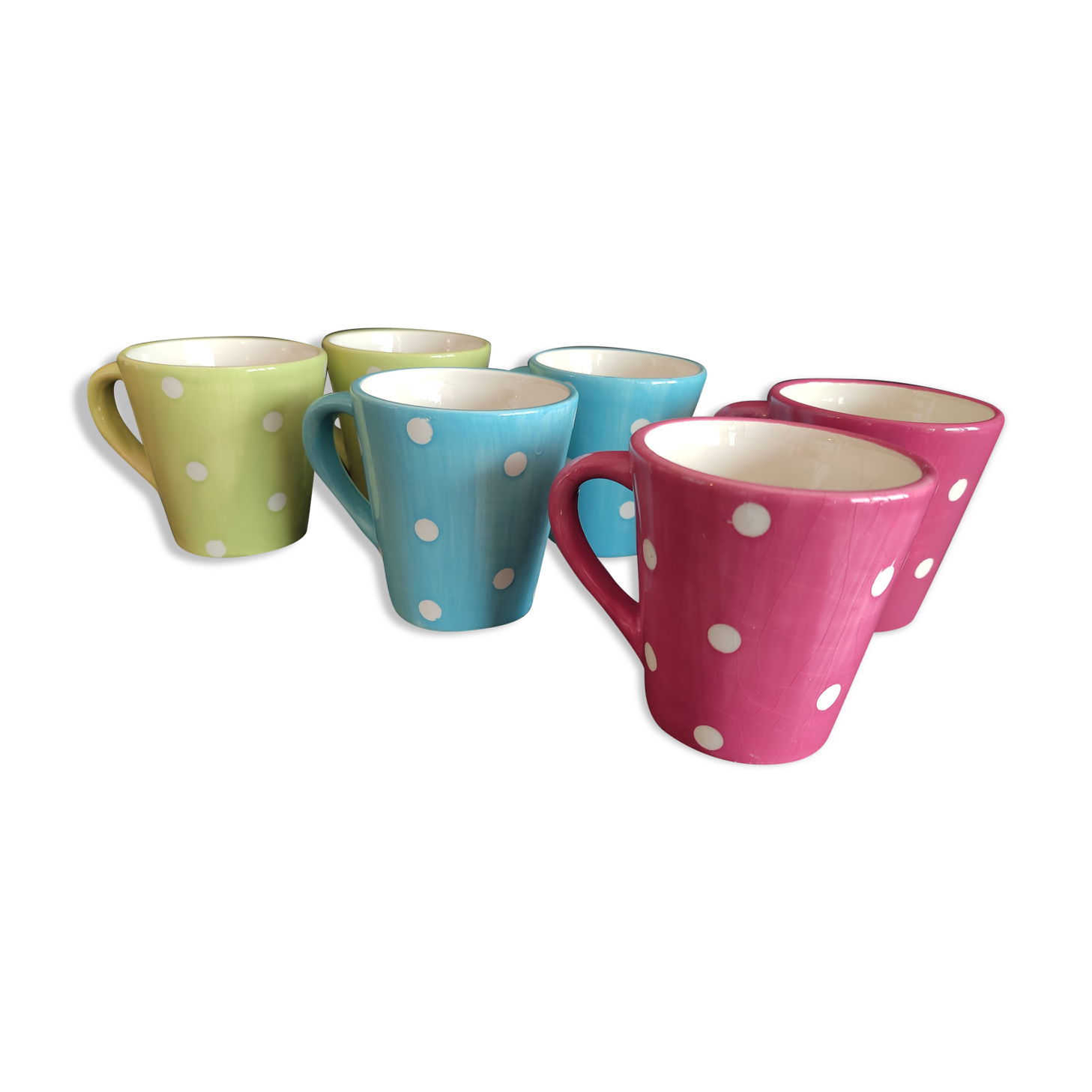Colorful polka dot cups