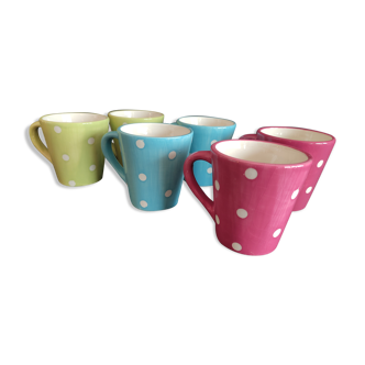 Colorful polka dot cups