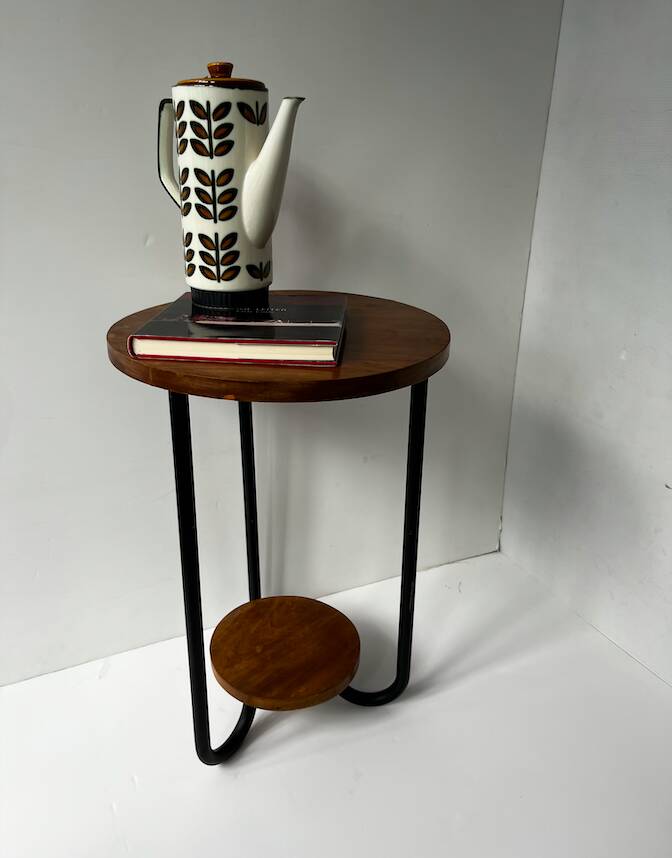 Wooden metal tubular stool