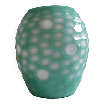 Vase en verre multicouche celadon taille