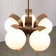 Vintage Italian Copper and Opaline Chandelier, 1970s