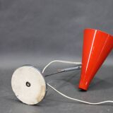 Lampe de table en chrome rouge Josef Hurka, Tchécoslovaquie années 1970