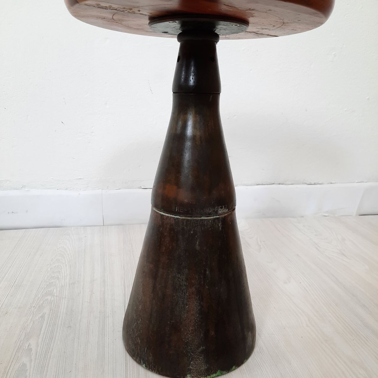 Pair of industrial stools foot in copper metal