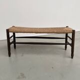Oak and straw farm bench
