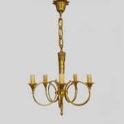 Chandelier Aux Trompes de Chasses in bronze 5 lights Louis XVI-Directoire style