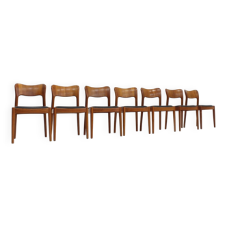 Vintage Danish dining chairs by Niels Koefoed 1960s teak set of 7