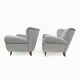 Attributed Guglielmo Ulrich Art Deco Italian Velvet Armchairs, 1940s, Pair