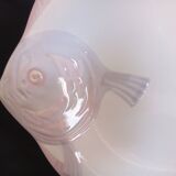 Old Fish Service for 12 pers. in Longwy ceramic, Copenhagen model, 1890s - 1939