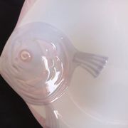 Antique Longwy ceramic fish service for 12 people, Copenhagen pattern, 1890-1939