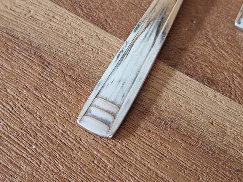 Cailar Bayard Set of 12 silver-plated dessert forks Art Deco