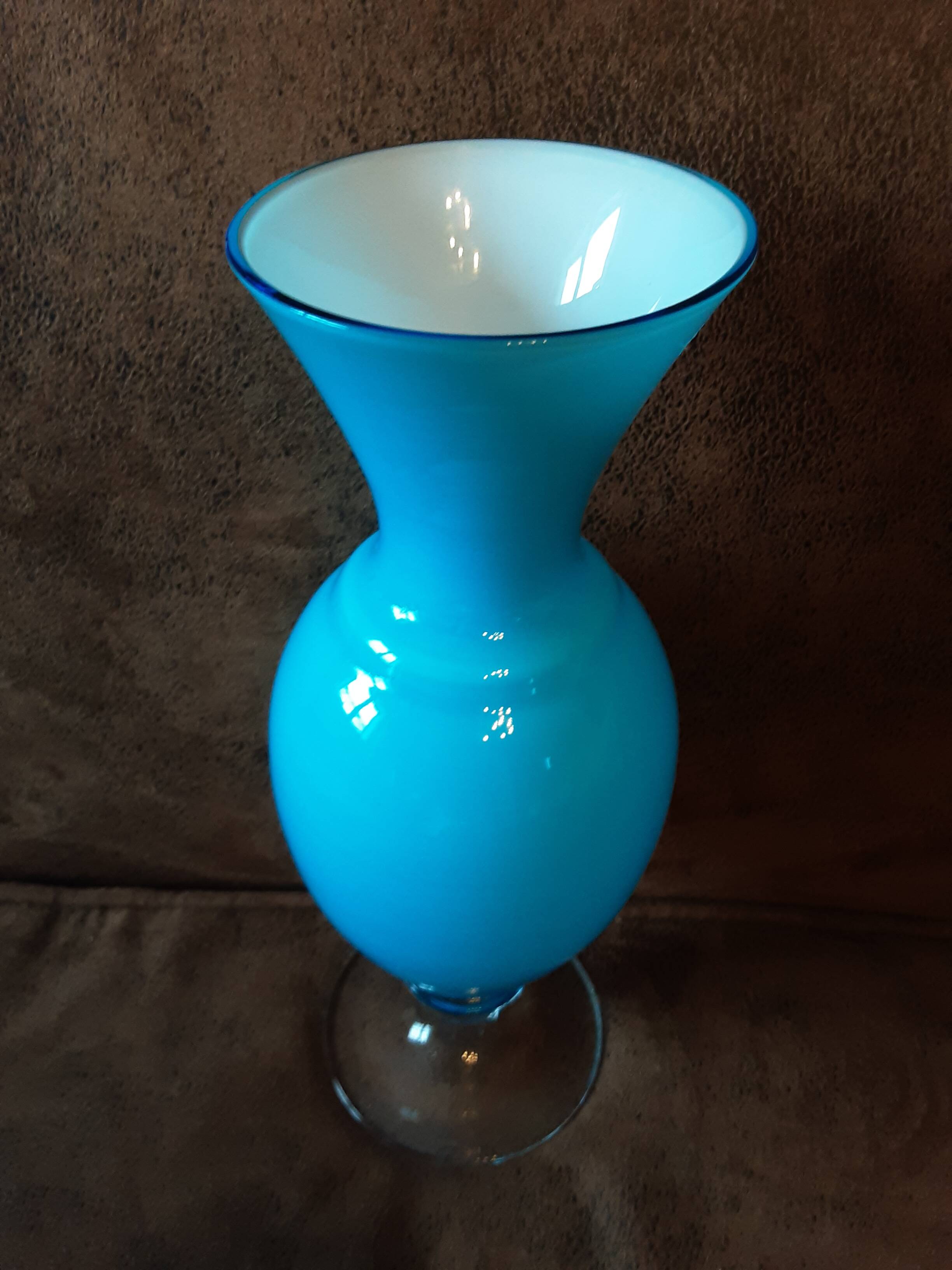 Turquoise opaline vase