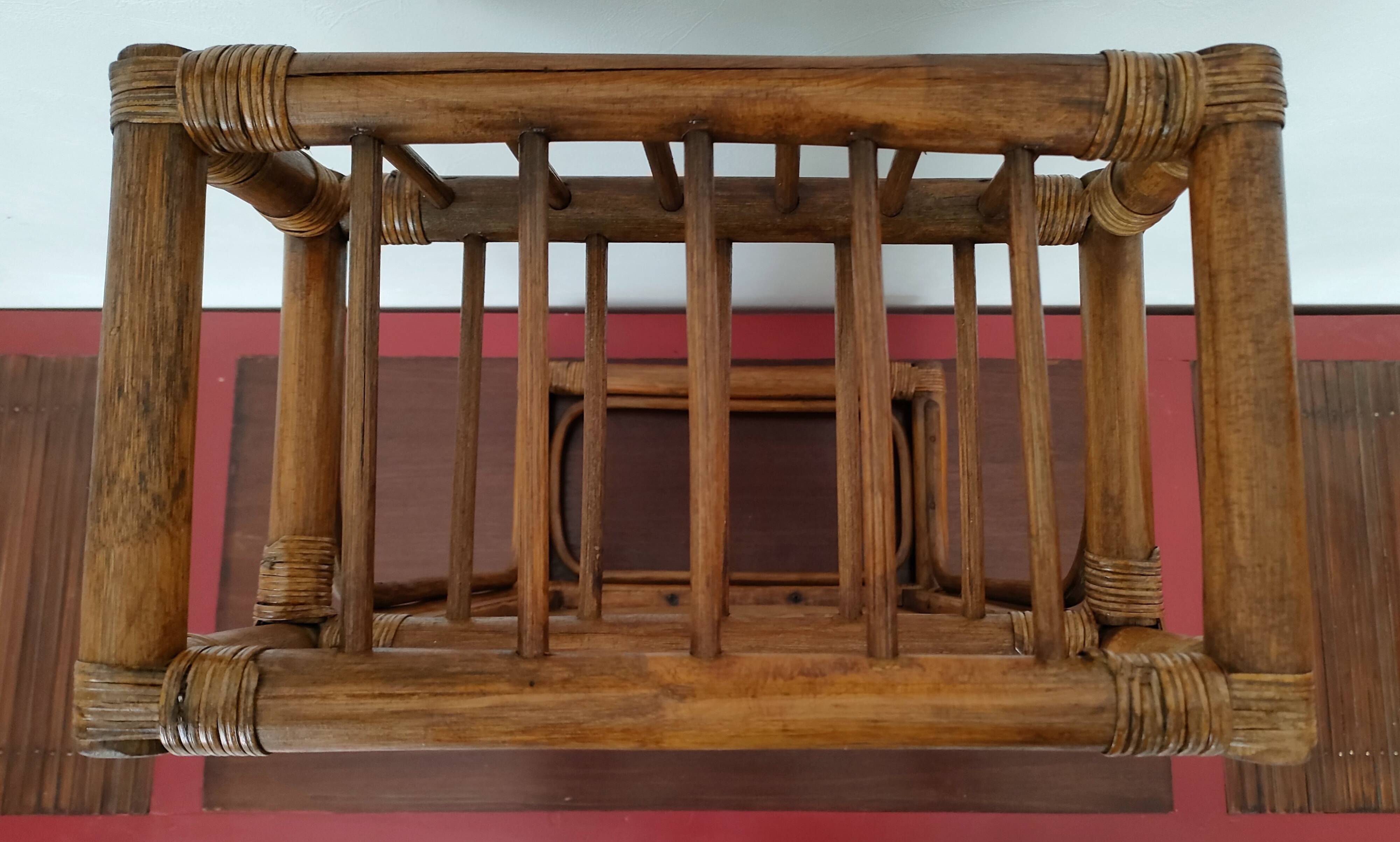 Large vintage serving tray, rattan and wicker - Indonesia - 1950s/1960s