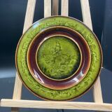 Two faience plates enamelled with choisy le roi HB & cie