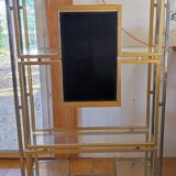 Kim MOLTZER illuminated bookcase in chromed metal.
