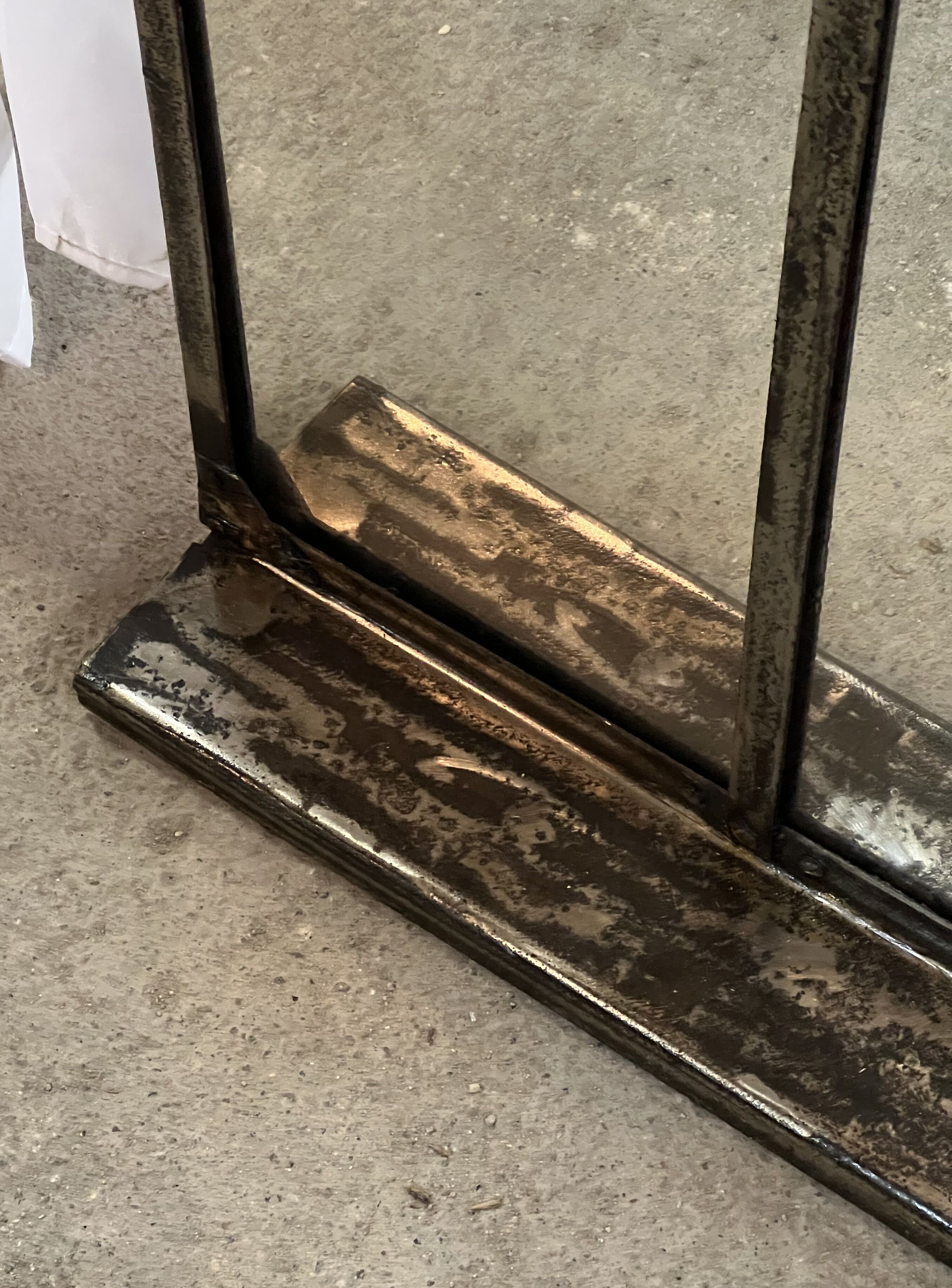 Miroir d'usine en acier design industriel des années 50