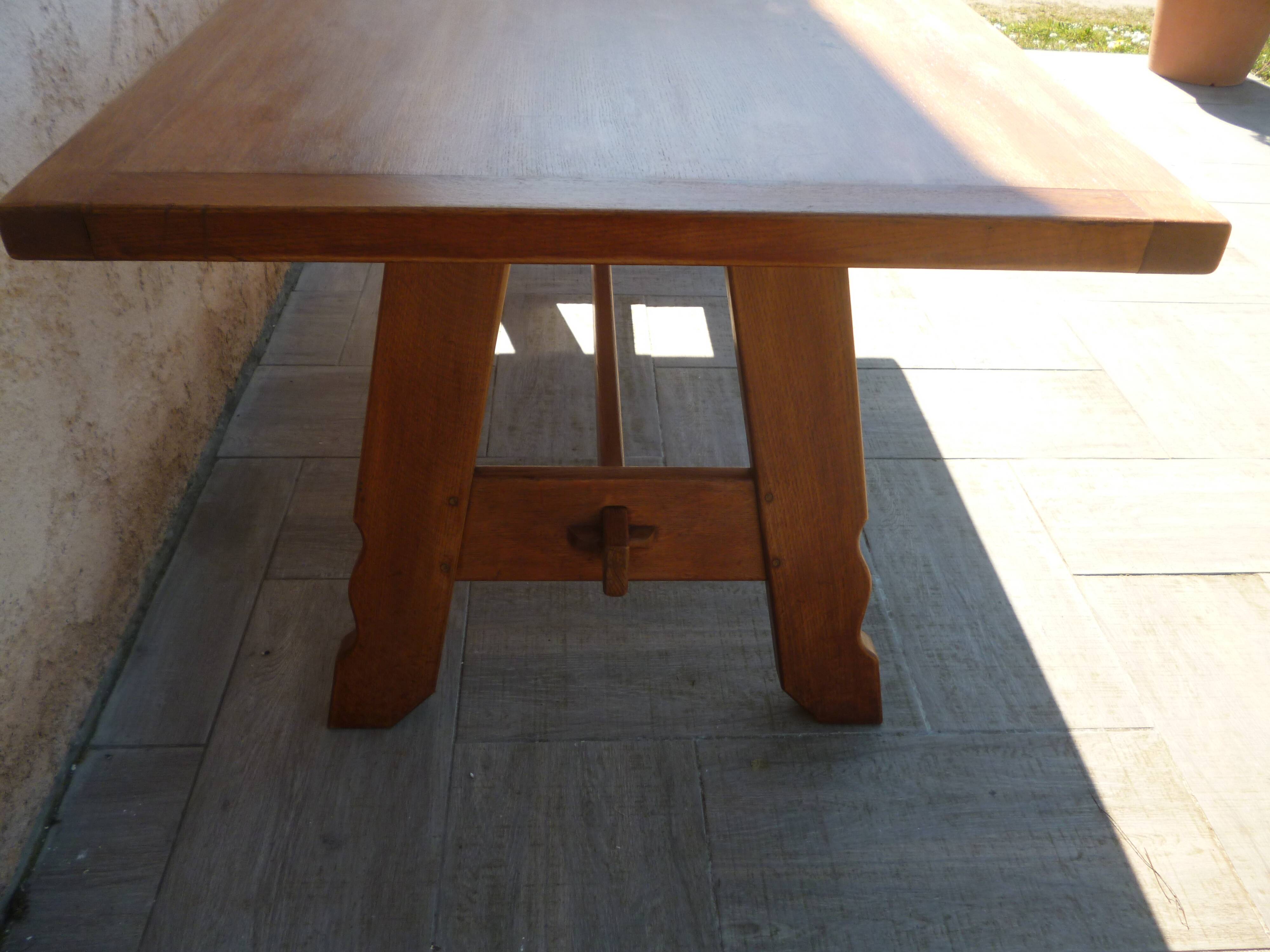 Farm table in blond oak