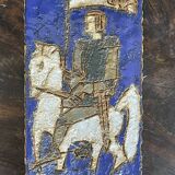 Wall plaque in ceramic by Isabelle Ferlay, Atelier les Argonautes, 1960