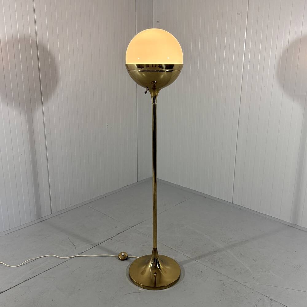 Vereinigte Werkstätten München brass & glass globe floor lamp 1960’s
